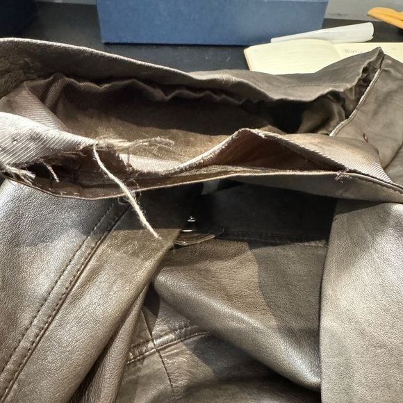 Bod And Christensen brown leather trench coat size XS - Picture 7 of 7